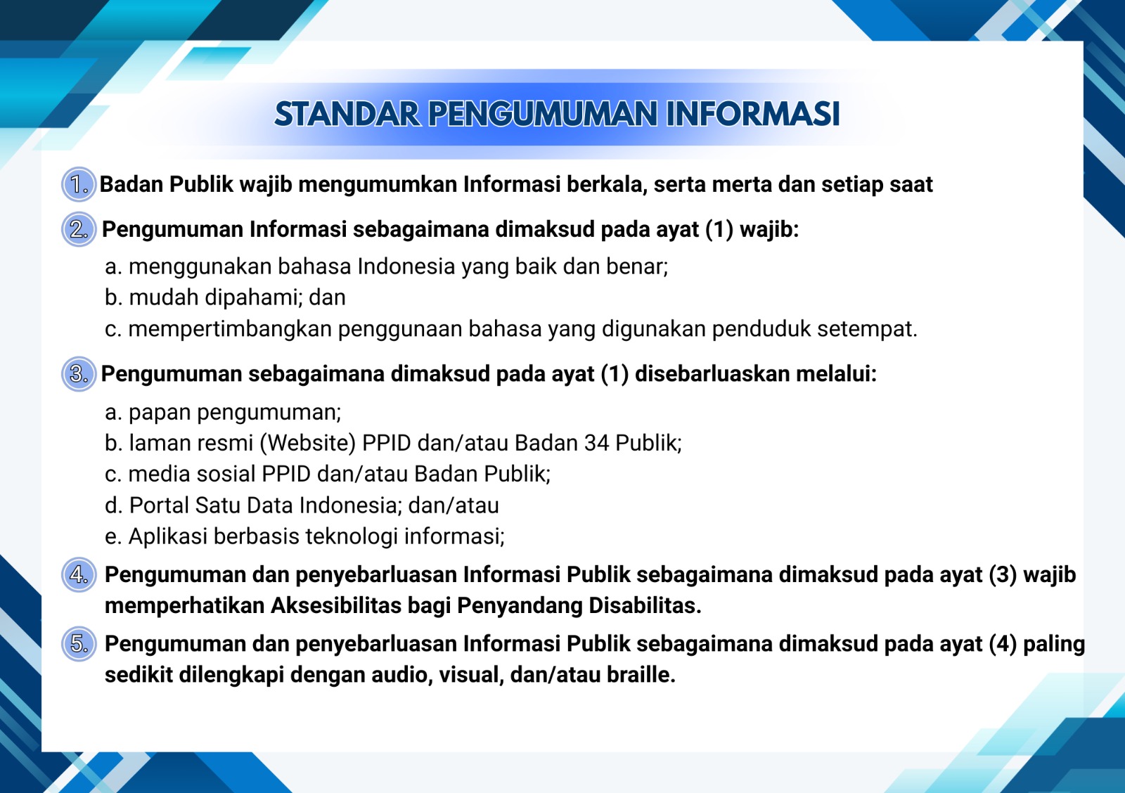 Standar Pengumuman Informasi