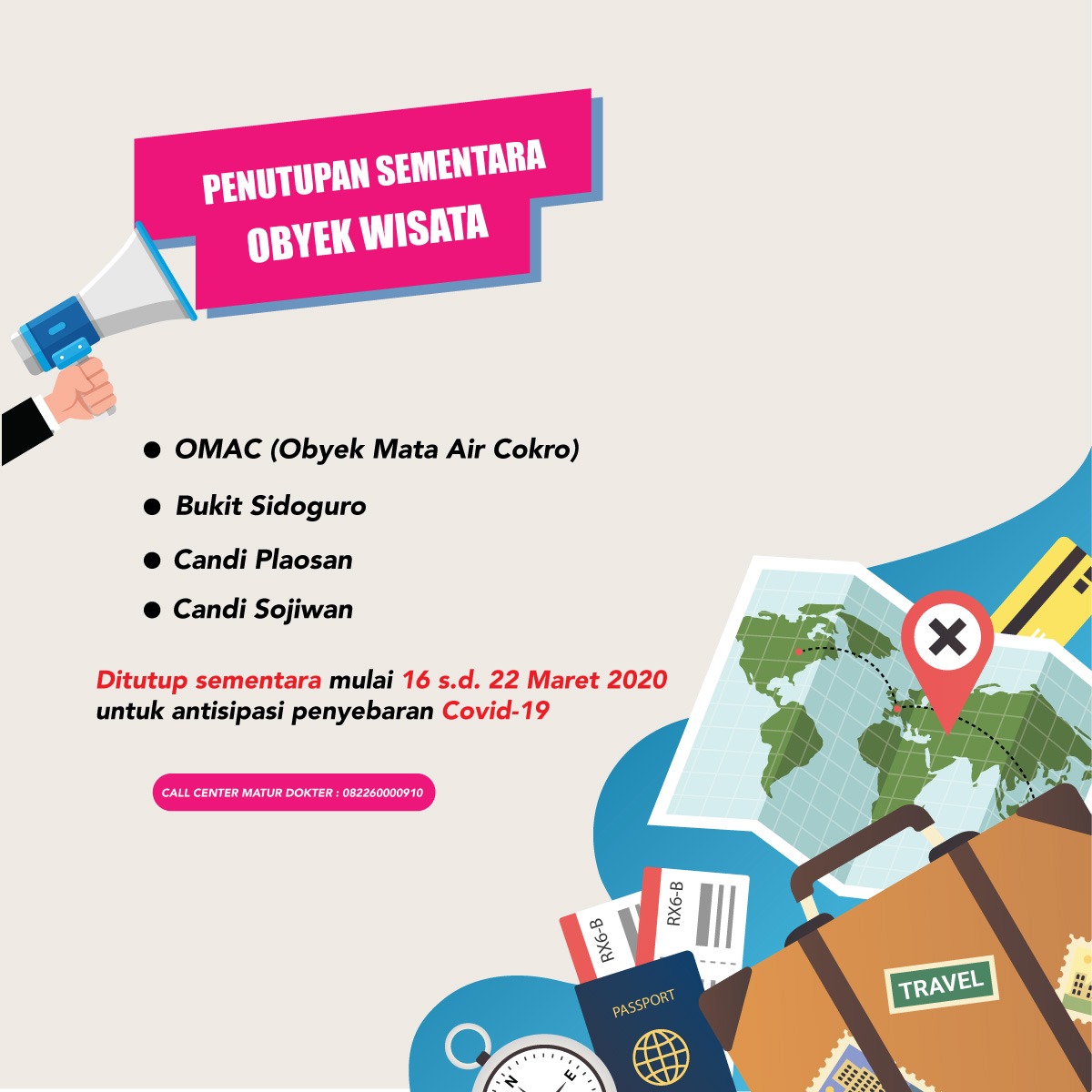 Penutupan Sementara Obyek Wisata