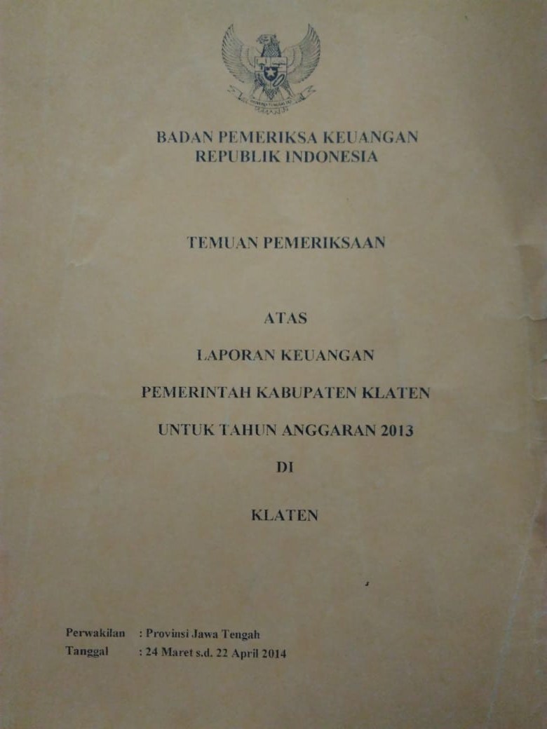 Opini BPK-RI atas LKPD Tahun 2014